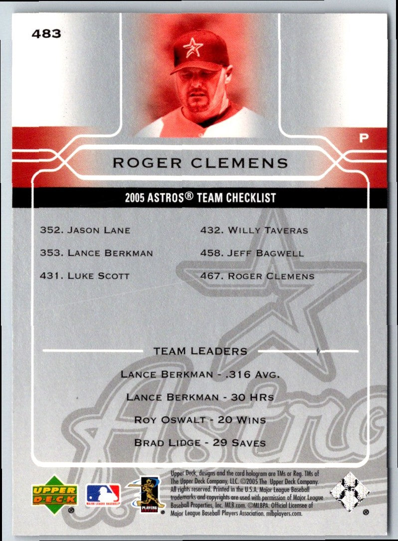 2005 Upper Deck Roger Clemens