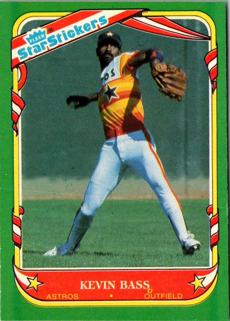 1987 Fleer Star Stickers Kevin Bass