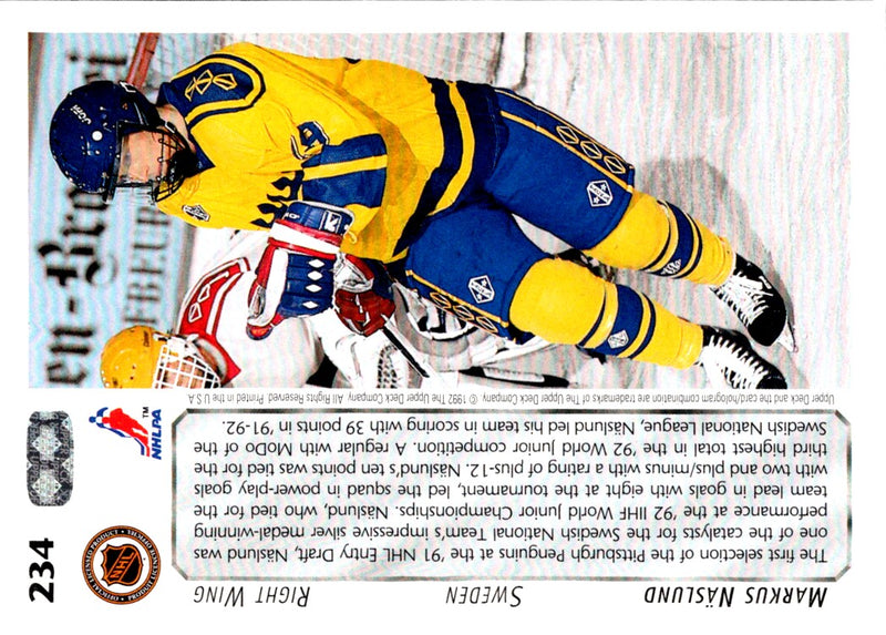 1992 Upper Deck Markus Naslund