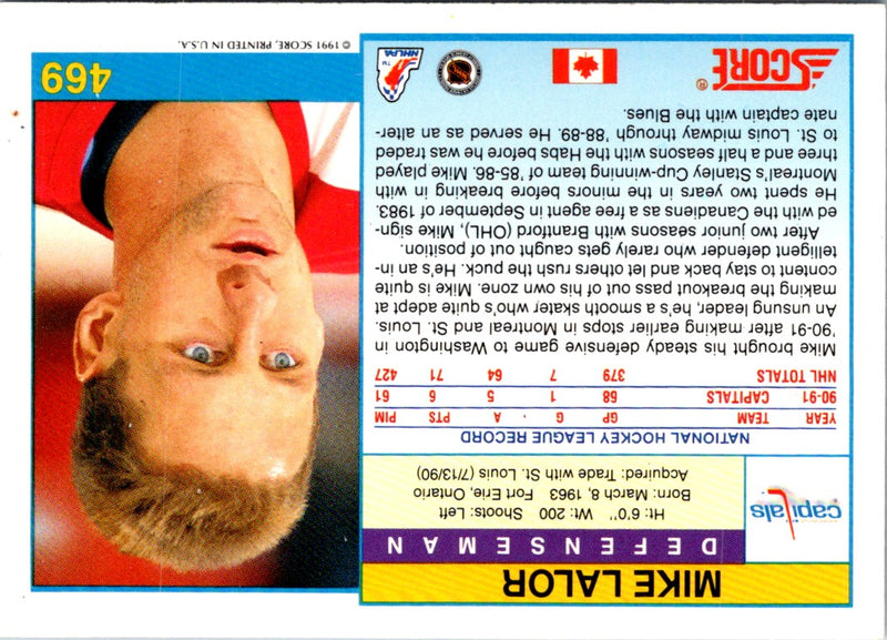 1991 Score Canadian English Mike Lalor