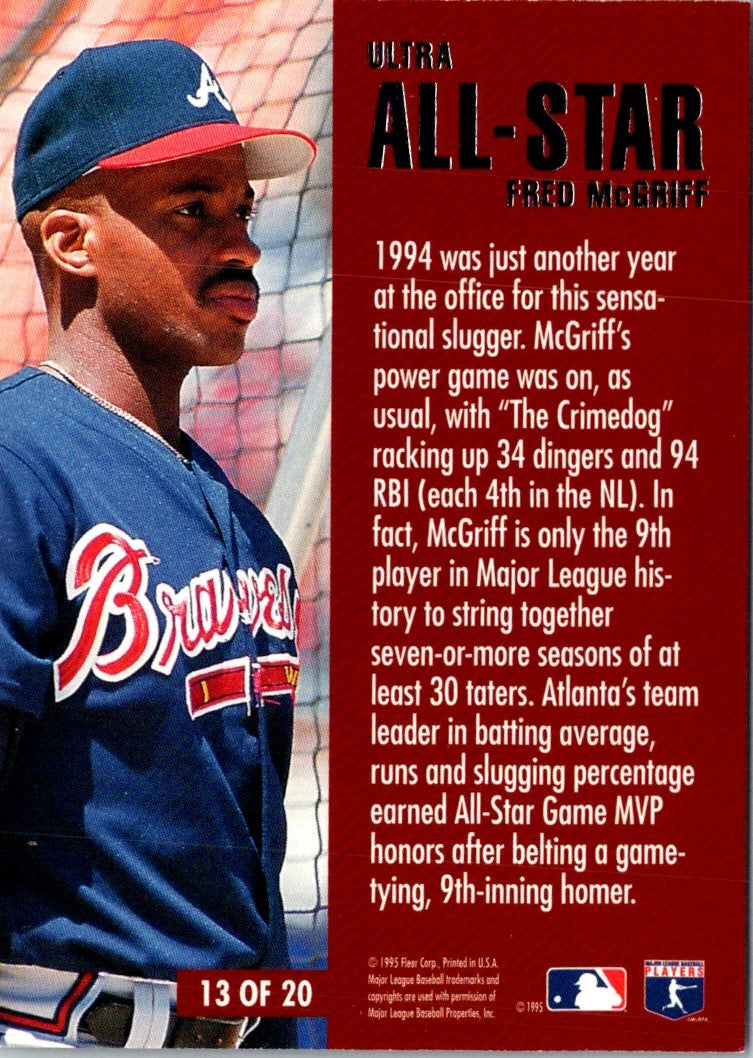 1995 Ultra All-Stars Fred McGriff