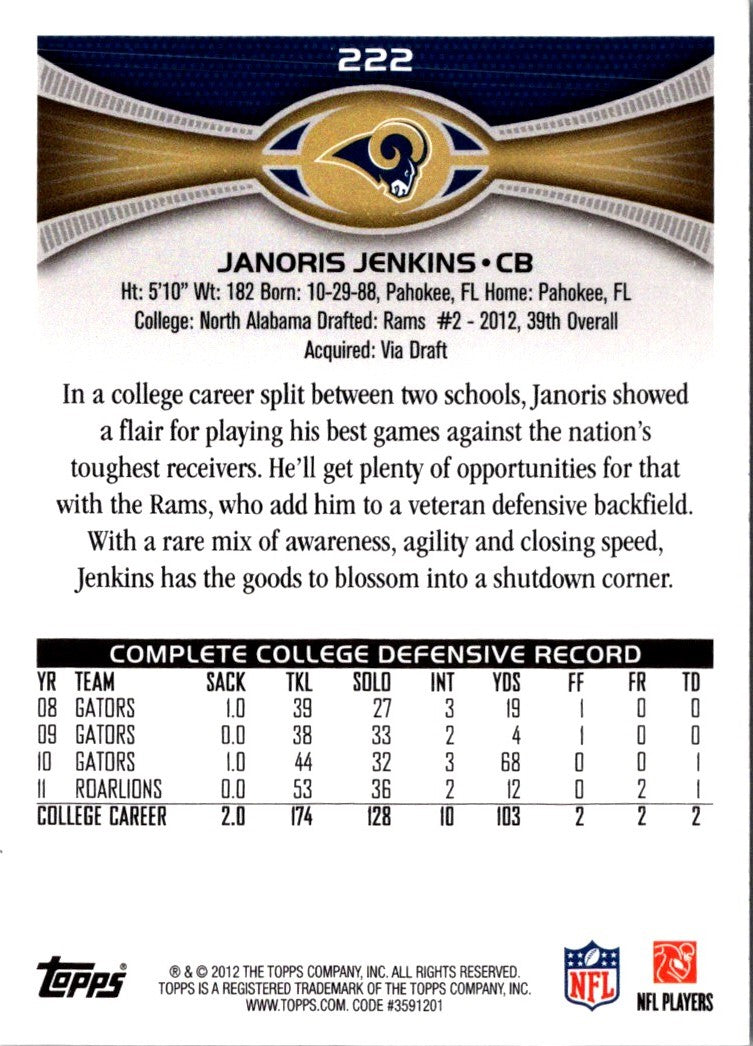 2012 Topps Janoris Jenkins