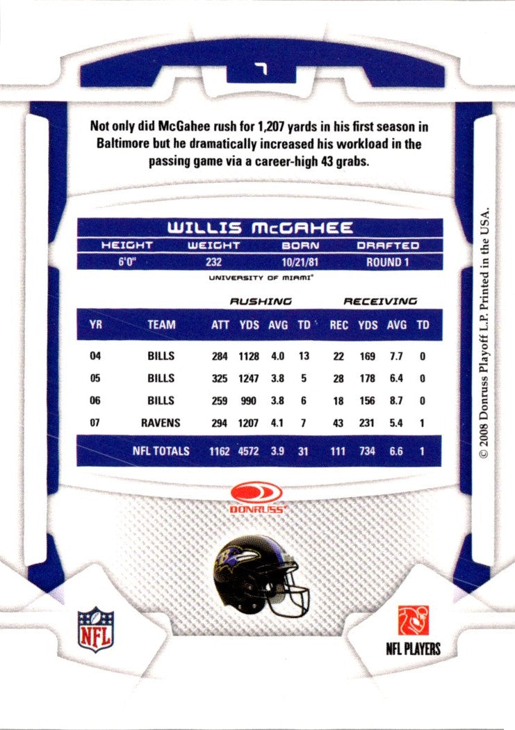 2008 Leaf Rookies & Stars Willis McGahee