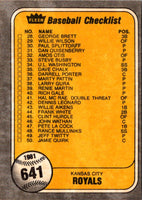 1981 Fleer Checklist: Phillies/Royals #641B