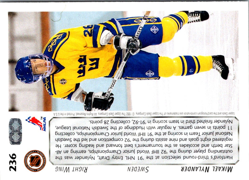 1992 Upper Deck Michael Nylander