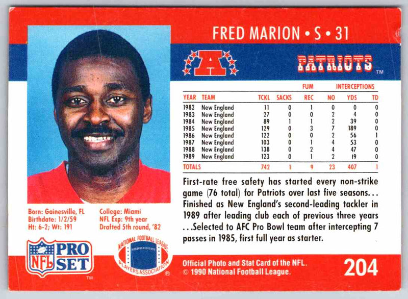 1990 Proset Fred Marion