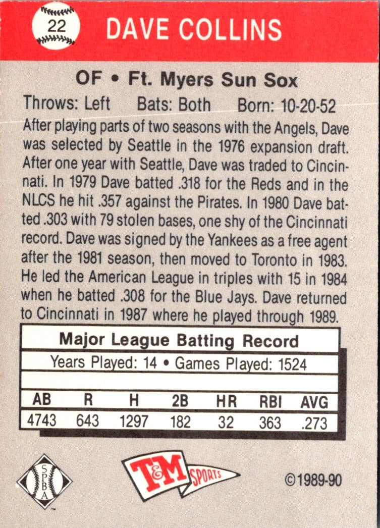 1989 T&M Senior League Dave Collins