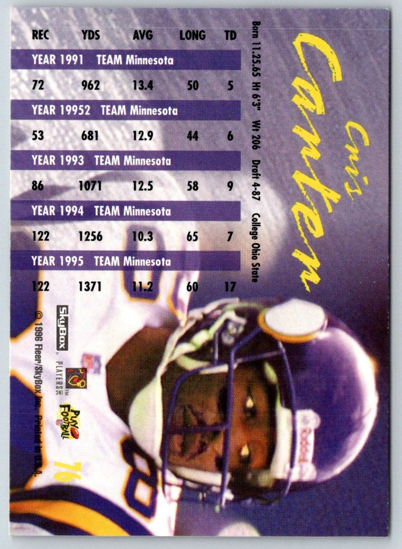 1996 SkyBox Impact Rookies Cris Carter