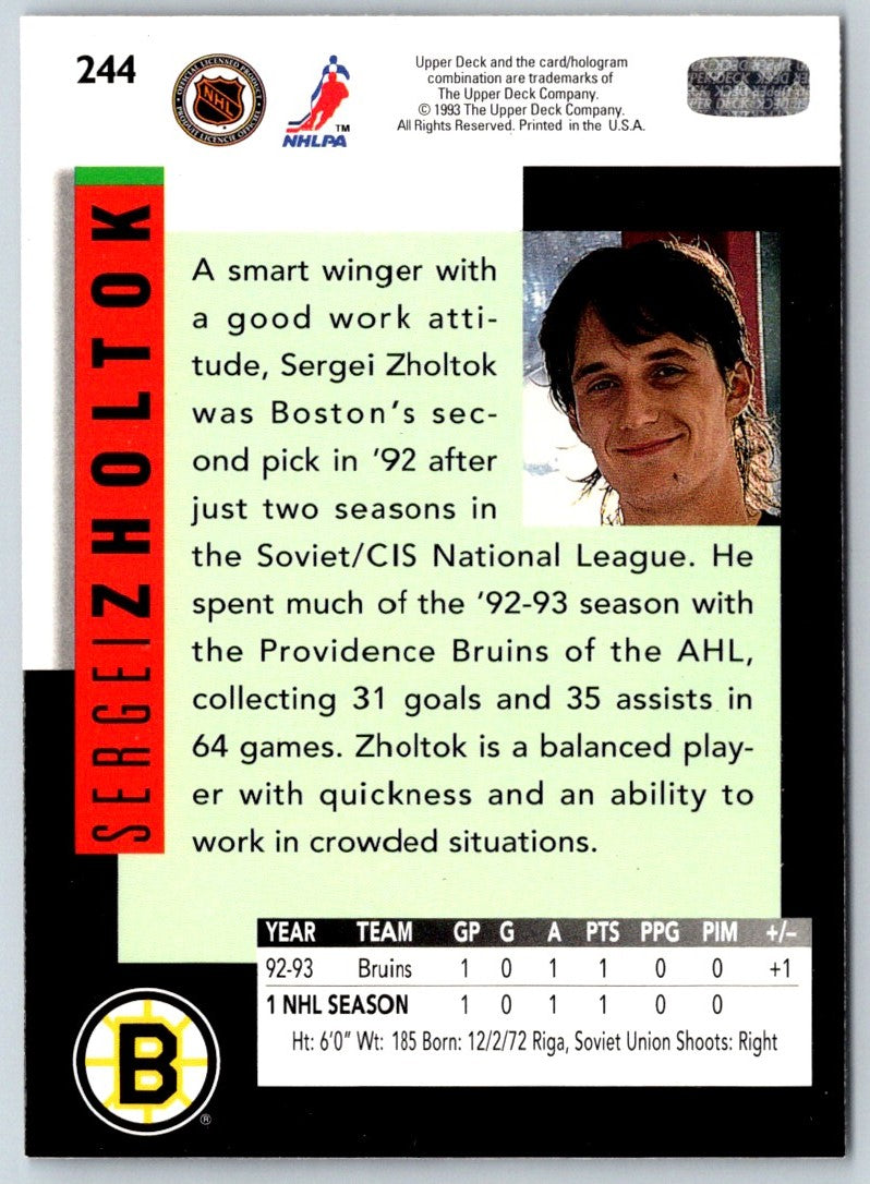 1993 Upper Deck Sergei Zholtok