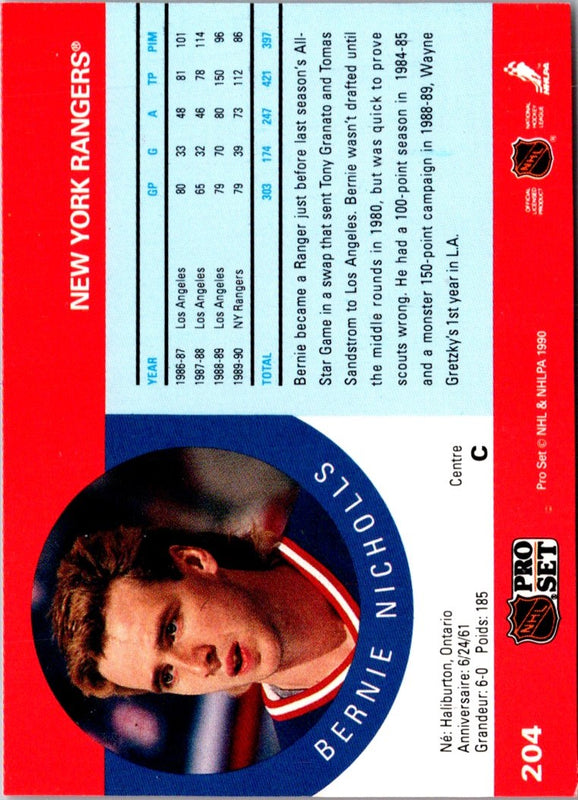 1990 Score American Bernie Nicholls #9