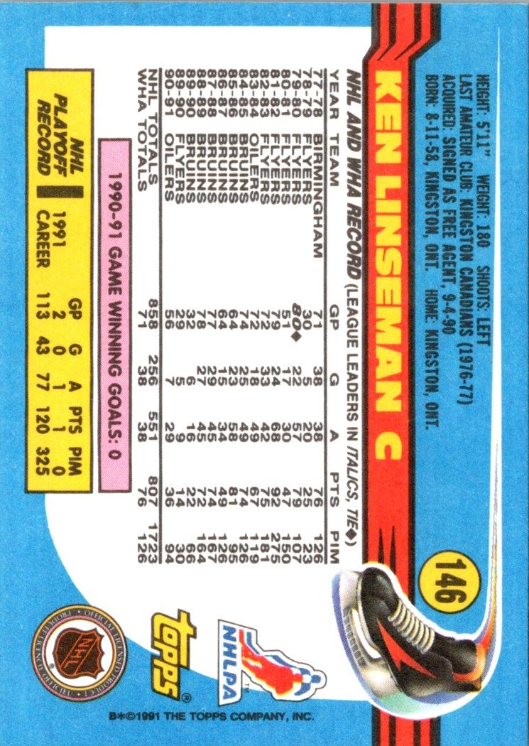 1991 Topps Ken Linseman