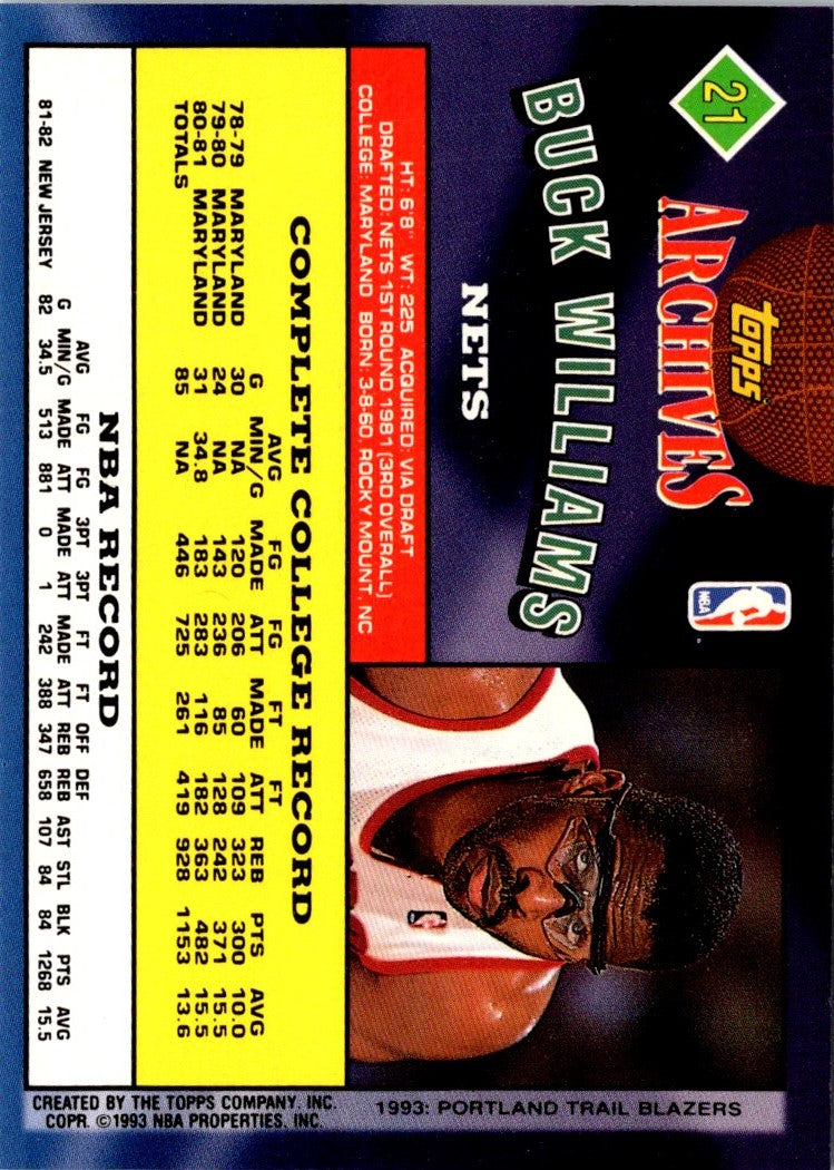 1992 Topps Archives Buck Williams