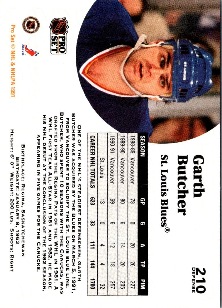 1991 Pro Set Garth Butcher