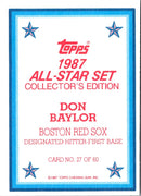 1987 Topps Glossy Don Baylor