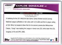 2013 Topps Update Carlos Gonzalez #US227