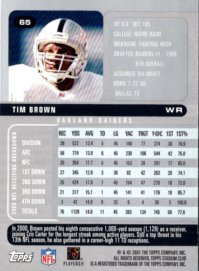 2001 Topps eTopps Tim Brown