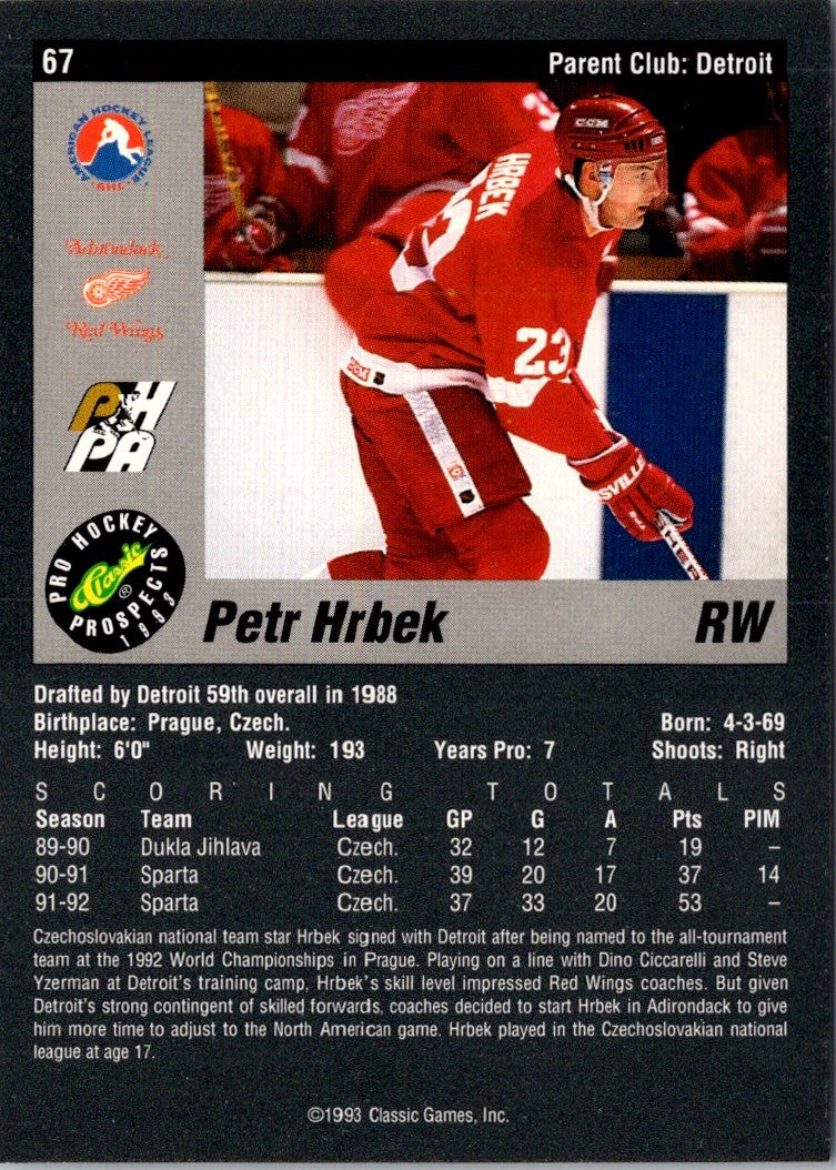 1993 Classic Pro Prospects Petr Hrbek