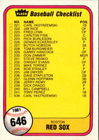 1981 Fleer Checklist: Red Sox/Braves #646