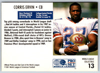 1991 Pro Set WLAF Inserts Corris Ervin #13