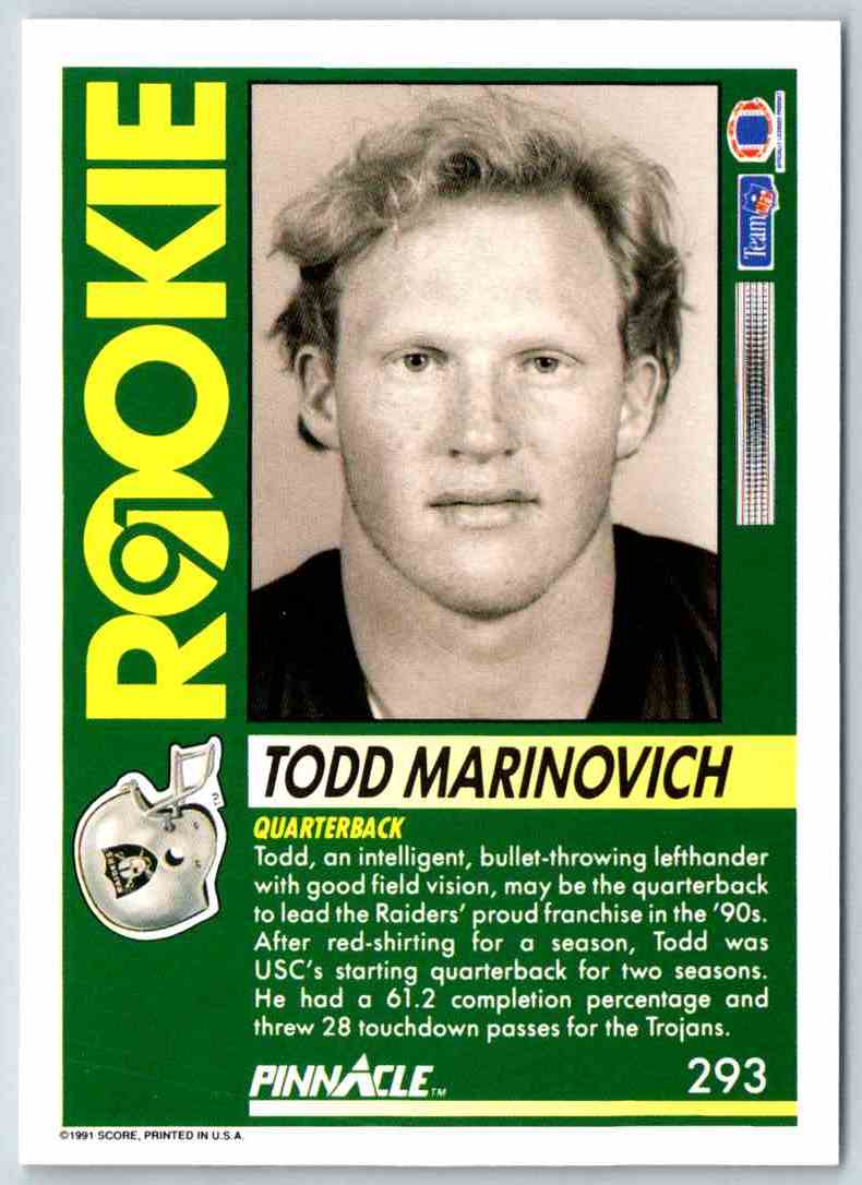 1991 Pinnacle Todd Marinovich