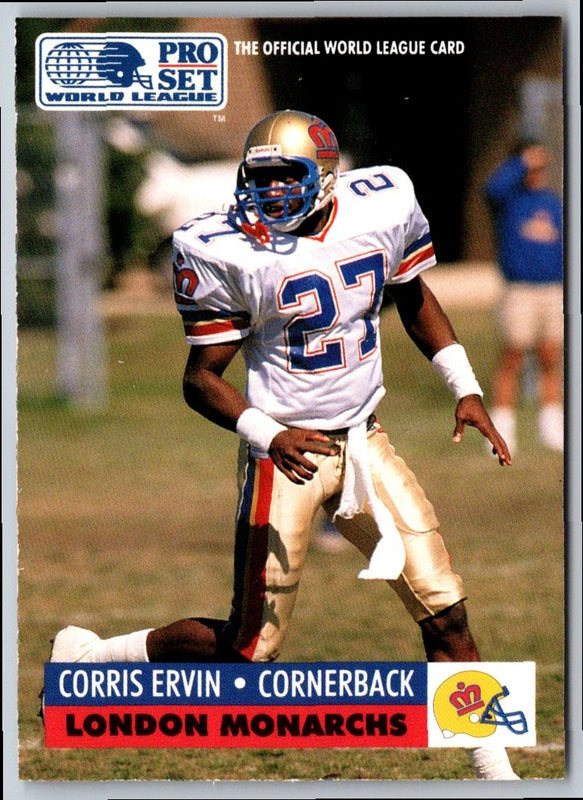 1991 Pro Set WLAF Inserts Corris Ervin #13