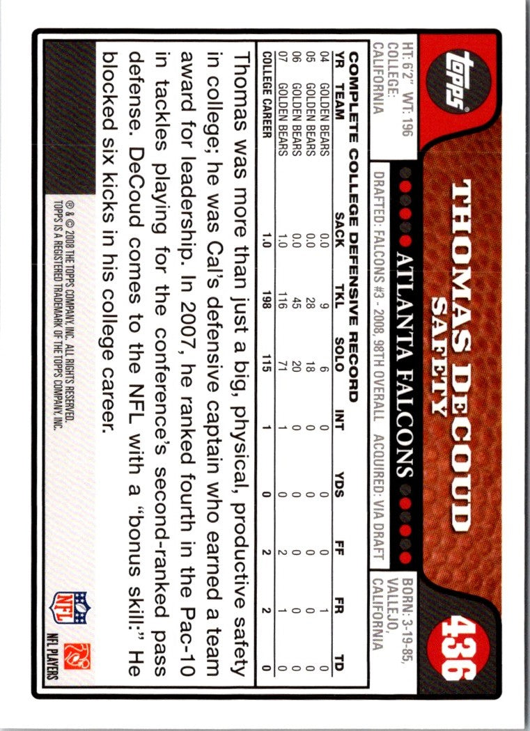 2008 Topps Thomas DeCoud