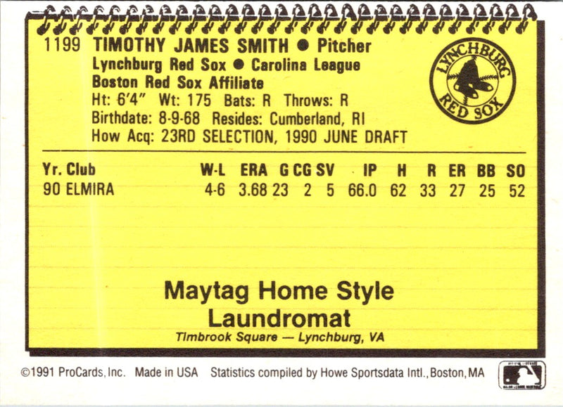 1991 ProCards Tim Smith