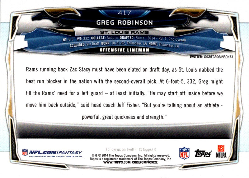 2014 Topps Greg Robinson