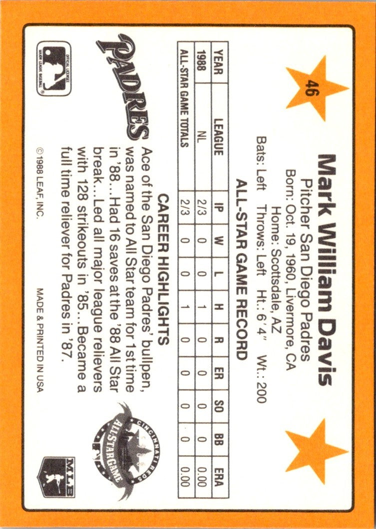 1989 Donruss All-Stars Mark Davis