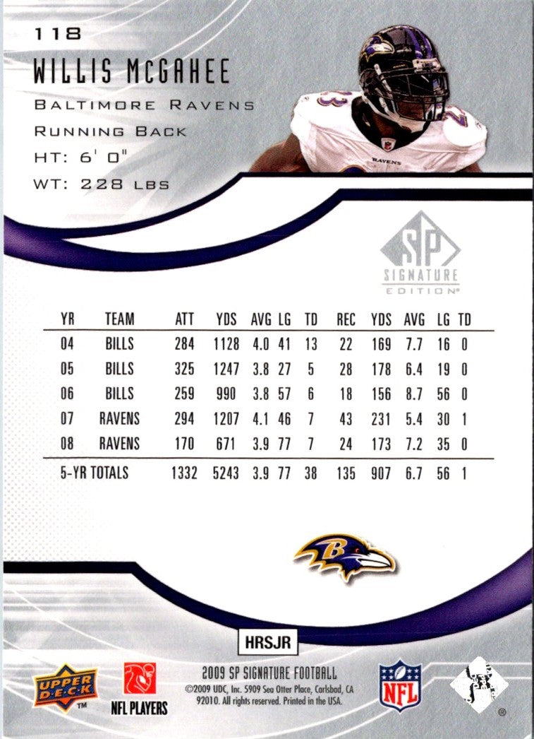 2009 SP Signature Willis McGahee