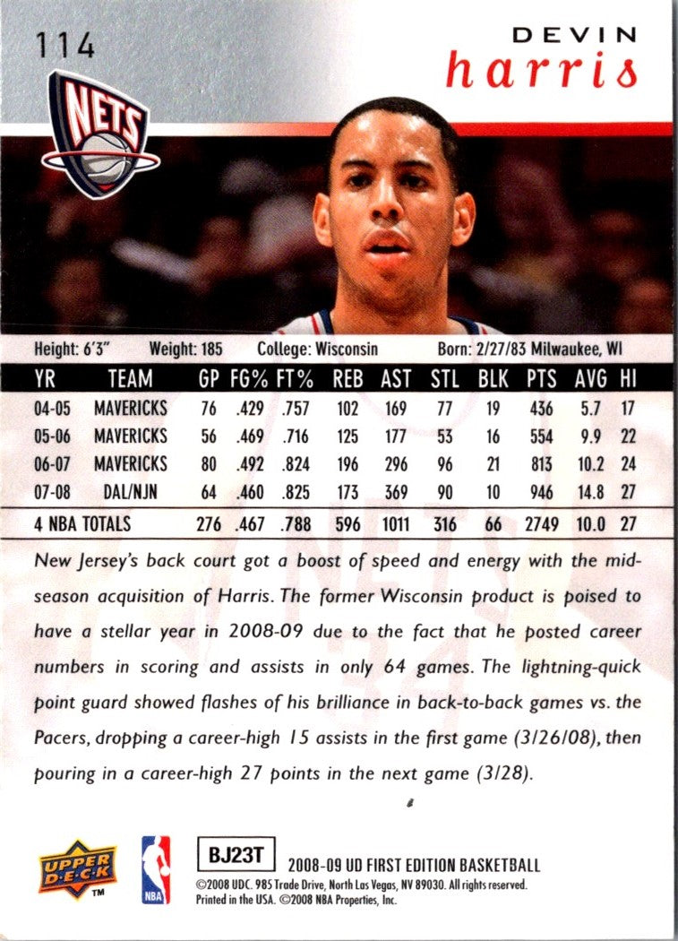 2008 Upper Deck Devin Harris