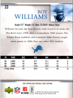 2007 Upper Deck First Edition Roy Williams #33