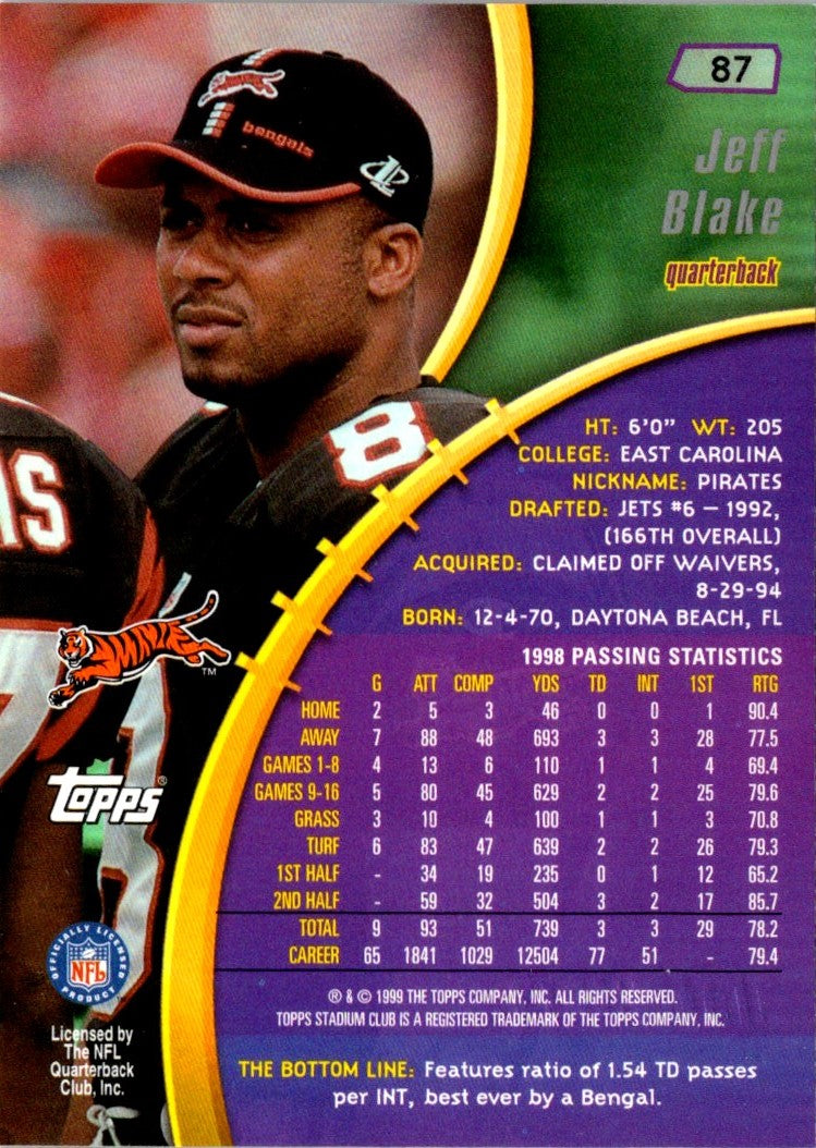 1999 Stadium Club Jeff Blake