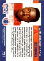 1990 Pro Set Alton Montgomery #721 Rookie