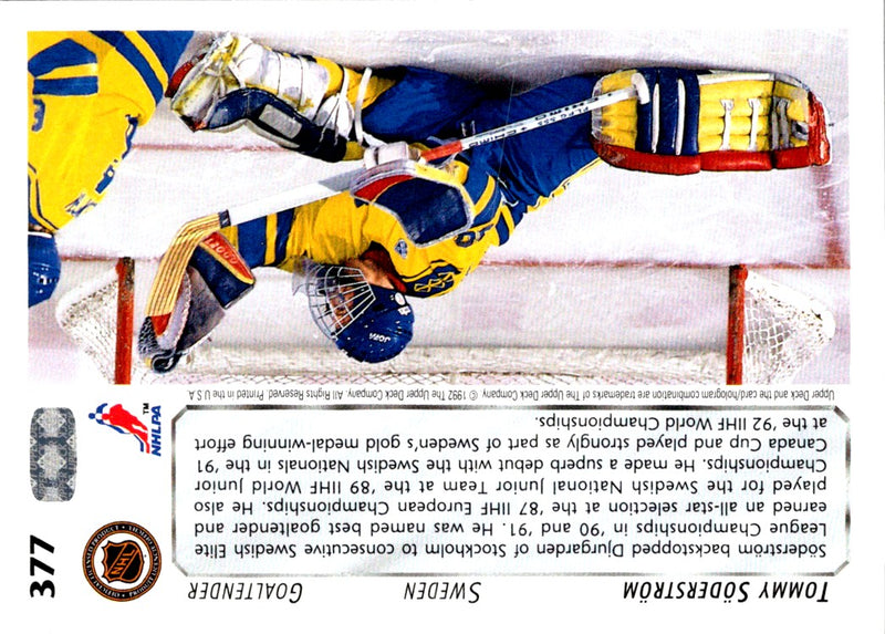 1992 Upper Deck Tommy Soderstrom