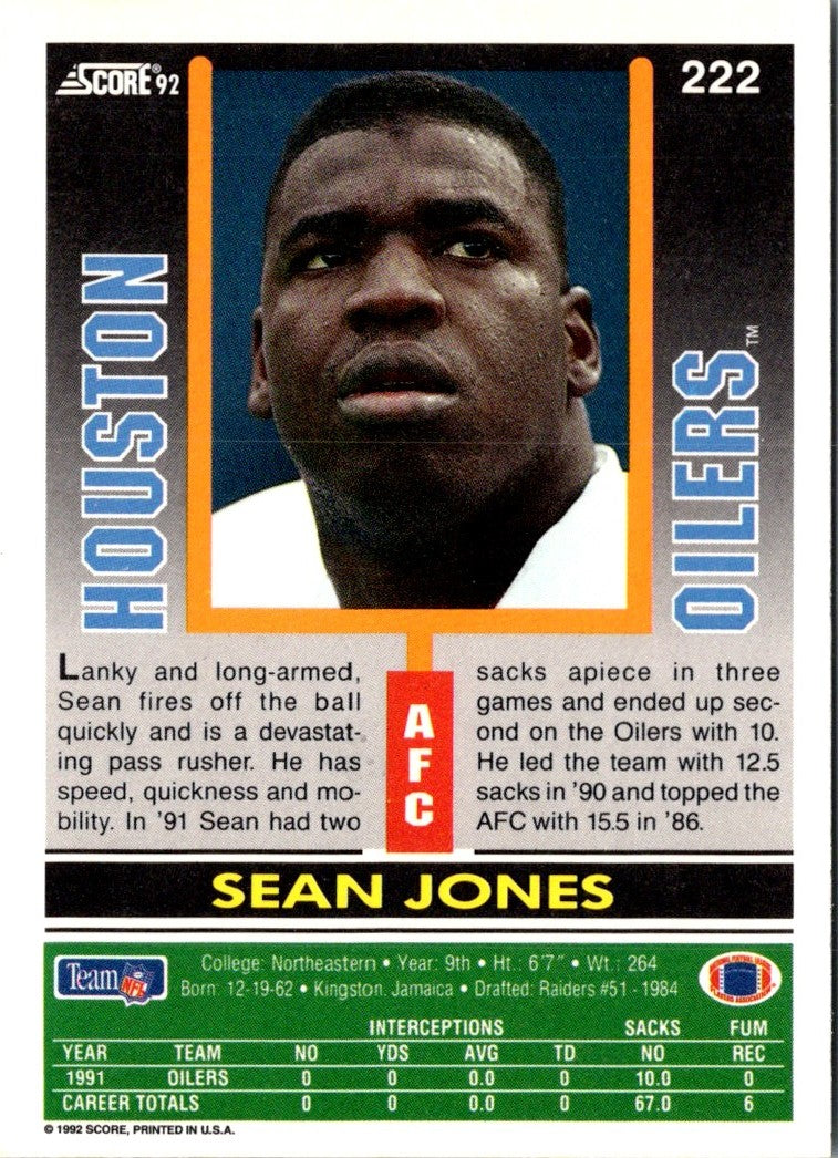 1992 Score Sean Jones