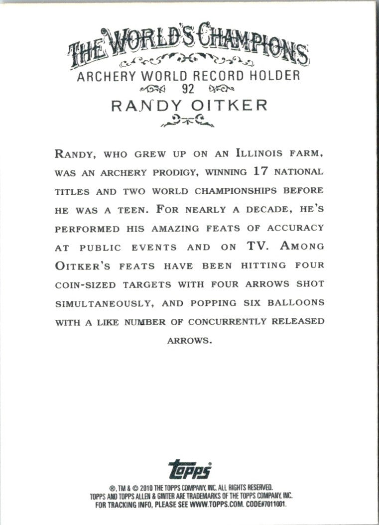 2010 Topps Allen & Ginter Randy Oitker