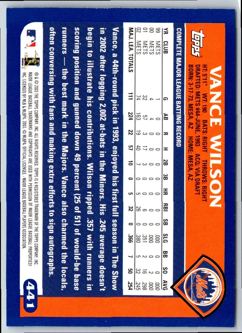 2003 Topps Vance Wilson