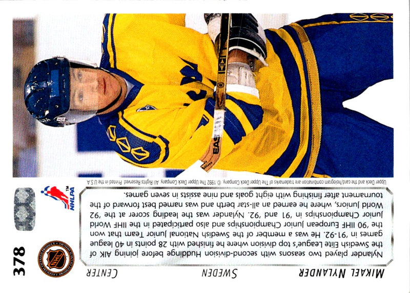 1992 Upper Deck Michael Nylander