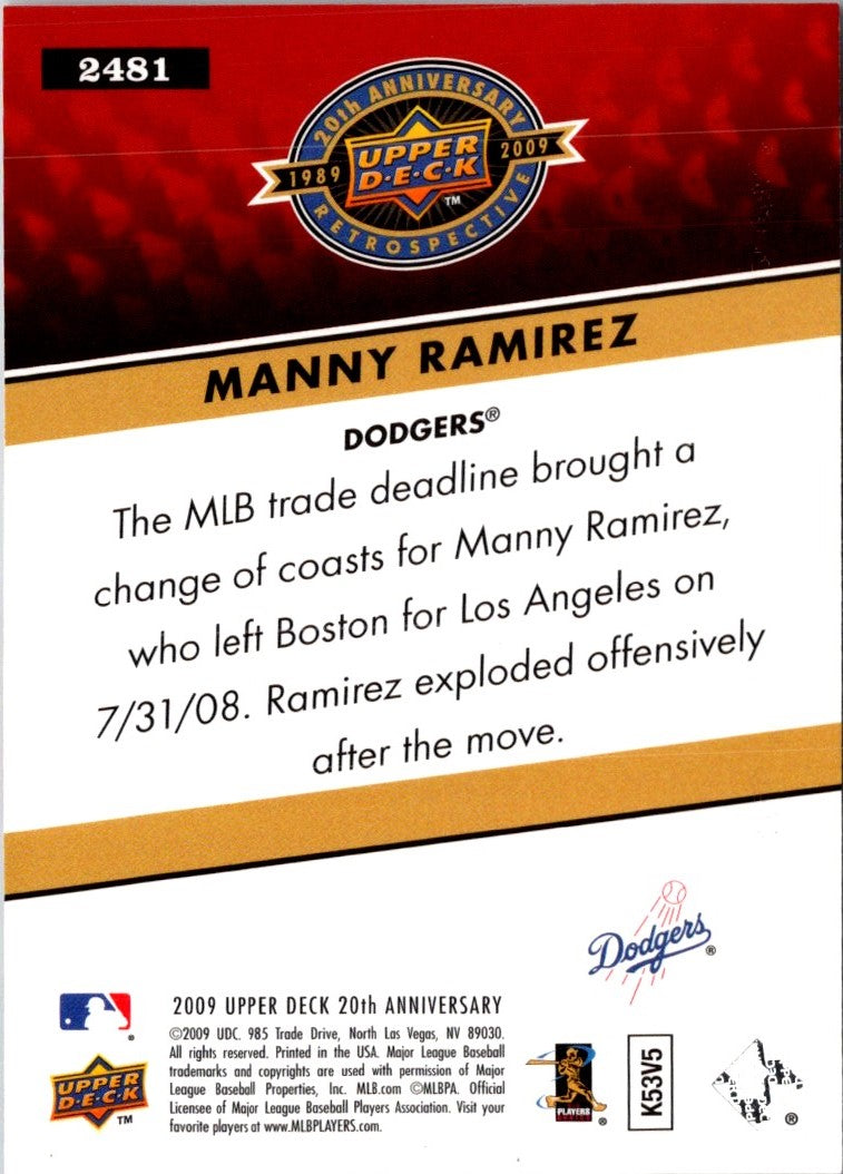 2008 Upper Deck Manny Ramirez