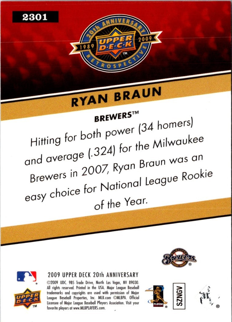 2008 Upper Deck All Rookie Team Signatures Ryan Braun