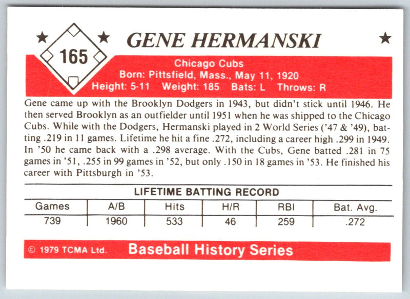 1979 TCMA 50's Gene Hermanski