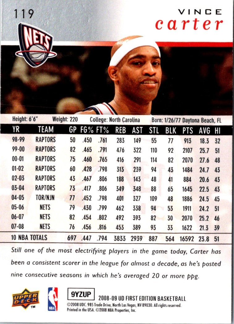 2008 Upper Deck Vince Carter