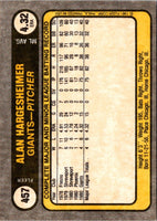 1981 Fleer Alan Hargesheimer #457 Rookie