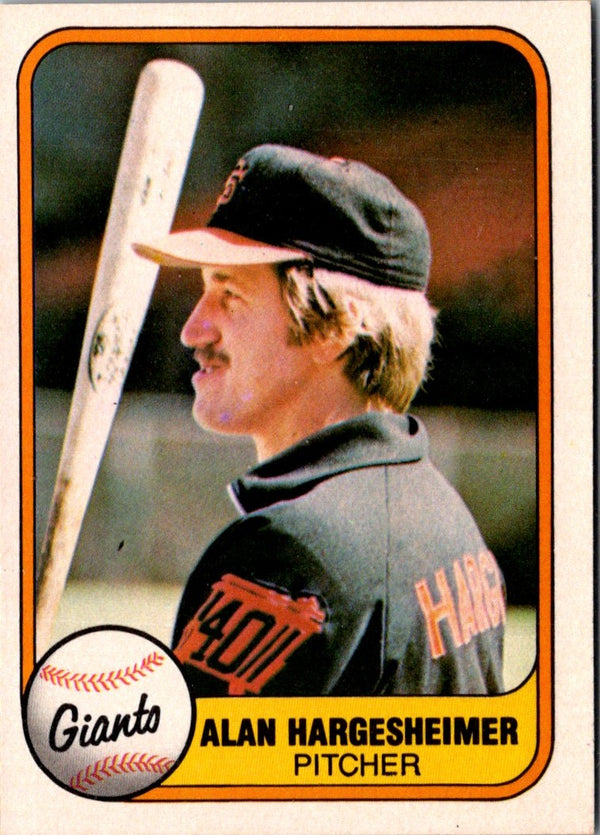 1981 Fleer Alan Hargesheimer #457 Rookie