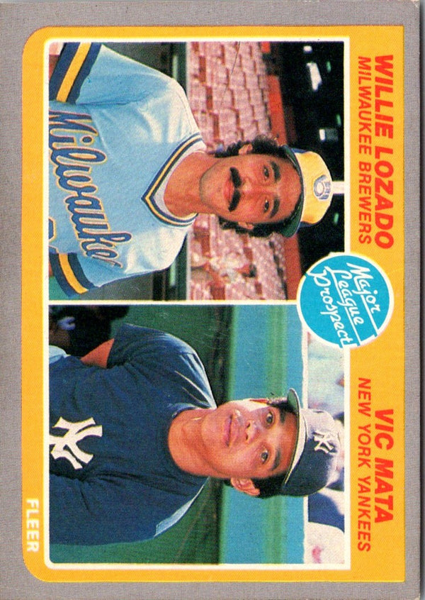 1985 Fleer Willie Lozado/Vic Mata #644 Rookie