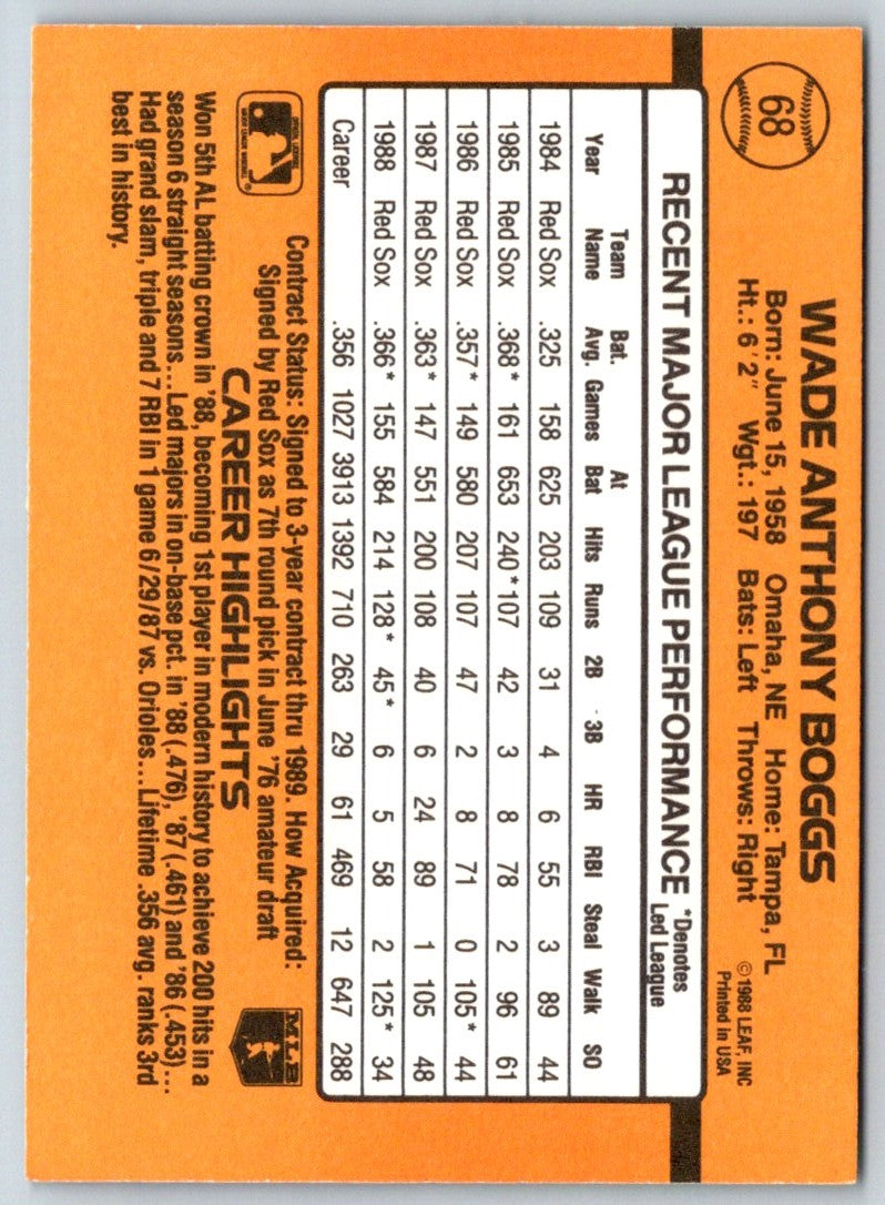 1989 Donruss Wade Boggs