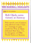 1987 Topps Woolworth Baseball Highlights Bob Ojeda