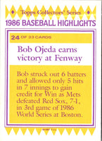 1987 Topps Woolworth Baseball Highlights Bob Ojeda #24
