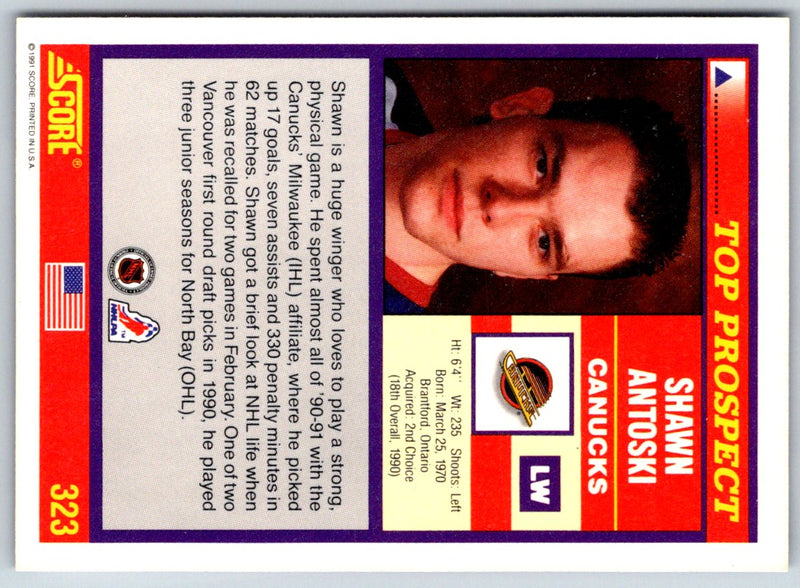 1991 Score American Shawn Antoski